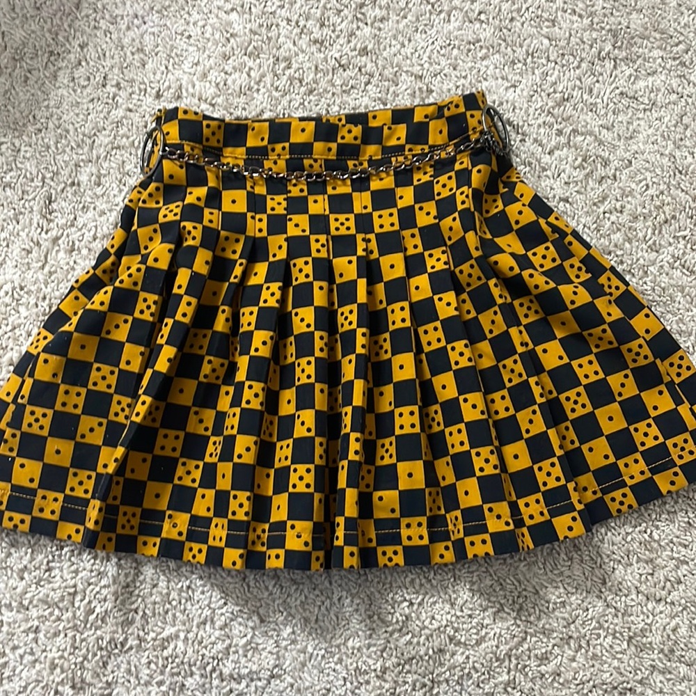 Checkered mini black and brown Skirt